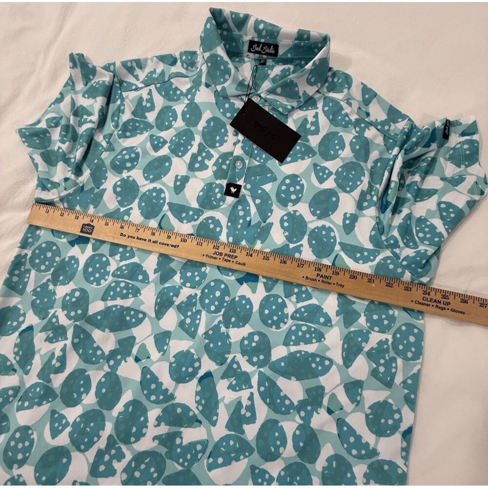 BAD BIRDIE Bam Bam Stretch Golf Polo Shirt Men's Size Large 2XL UPF 50 Coastal - Picture 13 of 16
